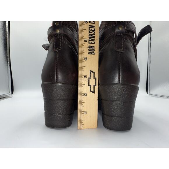 UGG Emalie Stout Brown Leather Bootie Boots Sherpa Insole Women's 7 S/N 1005286 - Picture 8 of 13